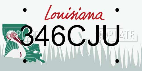 346CJU Louisiana License Plate