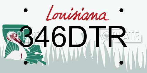 346DTR Louisiana License Plate