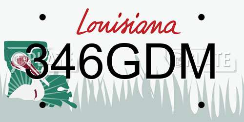 346GDM Louisiana License Plate