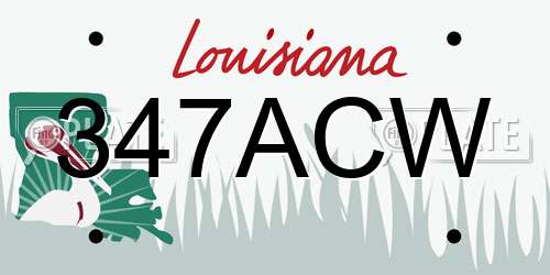347ACW Louisiana License Plate