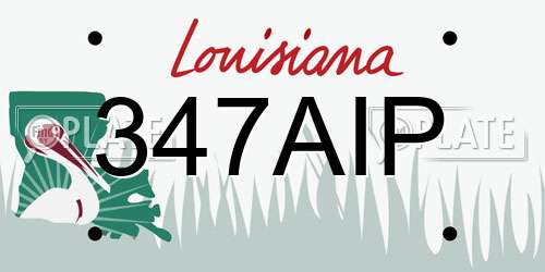 347AIP Louisiana License Plate