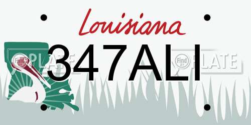 347ALI Louisiana License Plate