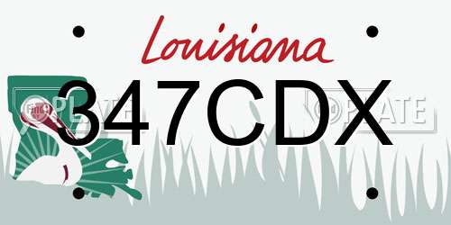 347CDX Louisiana License Plate