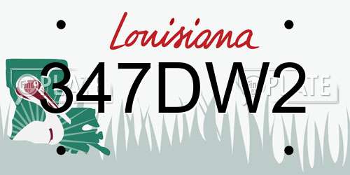 347DW2 Louisiana License Plate