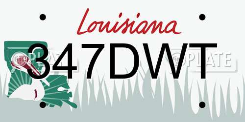 347DWT Louisiana License Plate