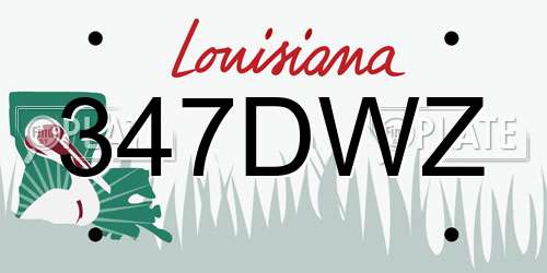 347DWZ Louisiana License Plate