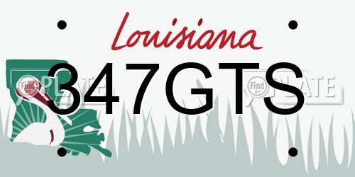 347GTS Louisiana License Plate