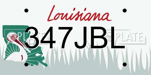 347JBL Louisiana License Plate