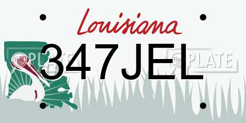 347JEL Louisiana License Plate
