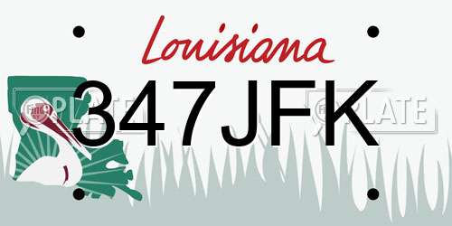 347JFK Louisiana License Plate