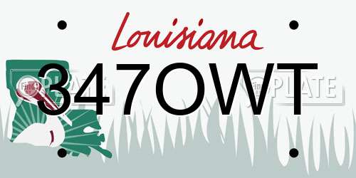 347OWT Louisiana License Plate