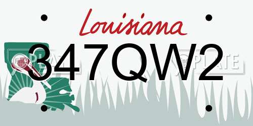 347QW2 Louisiana License Plate