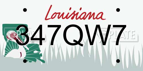 347QW7 Louisiana License Plate