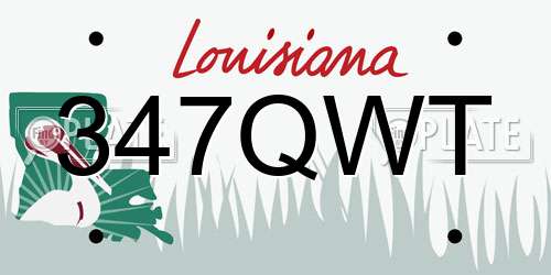 347QWT Louisiana License Plate