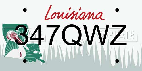 347QWZ Louisiana License Plate