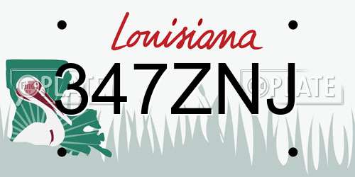 347ZNJ Louisiana License Plate
