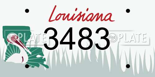3483 Louisiana License Plate