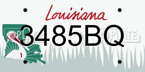 3485BQ Louisiana License Plate
