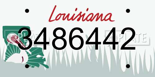 3486442 Louisiana License Plate