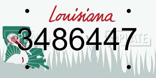 3486447 Louisiana License Plate