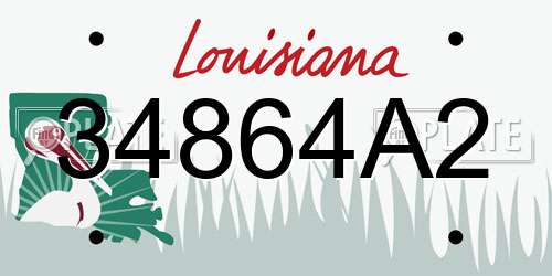 34864A2 Louisiana License Plate