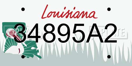 34895A2 Louisiana License Plate