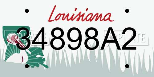 34898A2 Louisiana License Plate