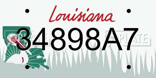 34898A7 Louisiana License Plate