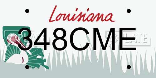 348CME Louisiana License Plate