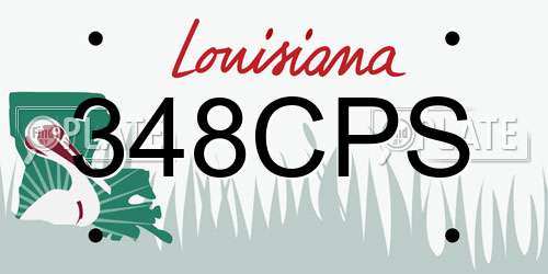 348CPS Louisiana License Plate