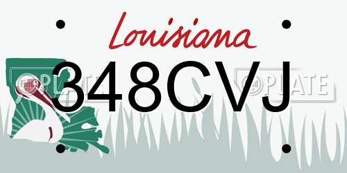 348CVJ Louisiana License Plate