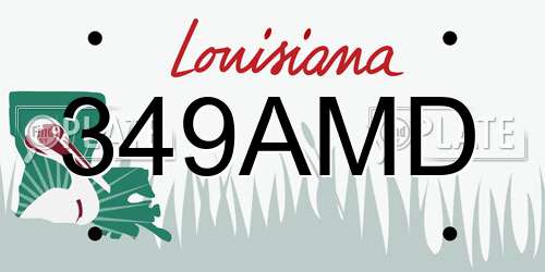 349AMD Louisiana License Plate