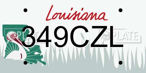 349CZL Louisiana License Plate