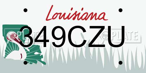 349CZU Louisiana License Plate