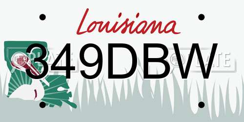 349DBW Louisiana License Plate