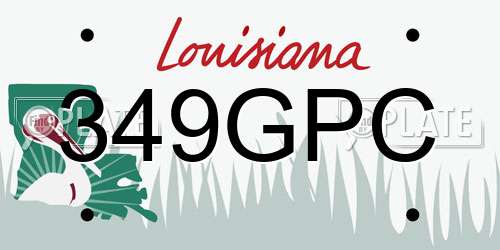 349GPC Louisiana License Plate