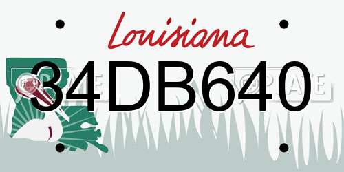 34DB640 Louisiana License Plate