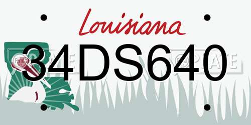 34DS640 Louisiana License Plate
