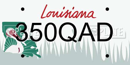 350QAD Louisiana License Plate