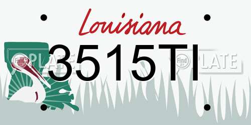 3515TI Louisiana License Plate