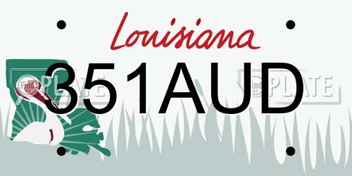 351AUD Louisiana License Plate