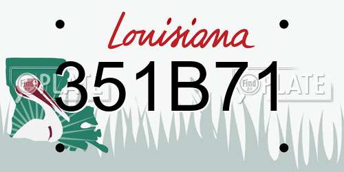 351B71 Louisiana License Plate