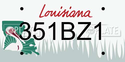 351BZ1 Louisiana License Plate