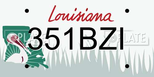 351BZI Louisiana License Plate
