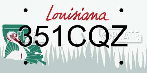 351CQZ Louisiana License Plate