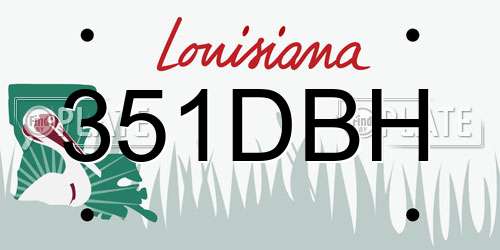 351DBH Louisiana License Plate
