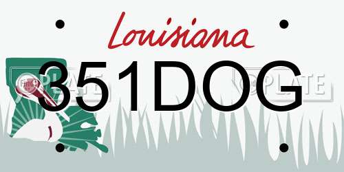 351DOG Louisiana License Plate
