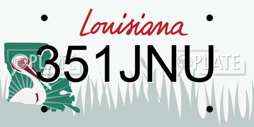 351JNU Louisiana License Plate