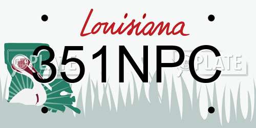 351NPC Louisiana License Plate