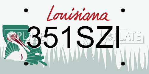 351SZI Louisiana License Plate